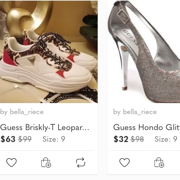 Guess Hondo Glitter Open Toe Heels - Picture 7 of 8